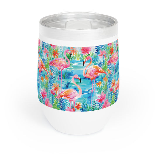 Fun Summer Drinkware, with Tropical Flamingo Design, Perfect for Beach Days, Personalized Gift, Wine Lover's Essential, Floral [...]