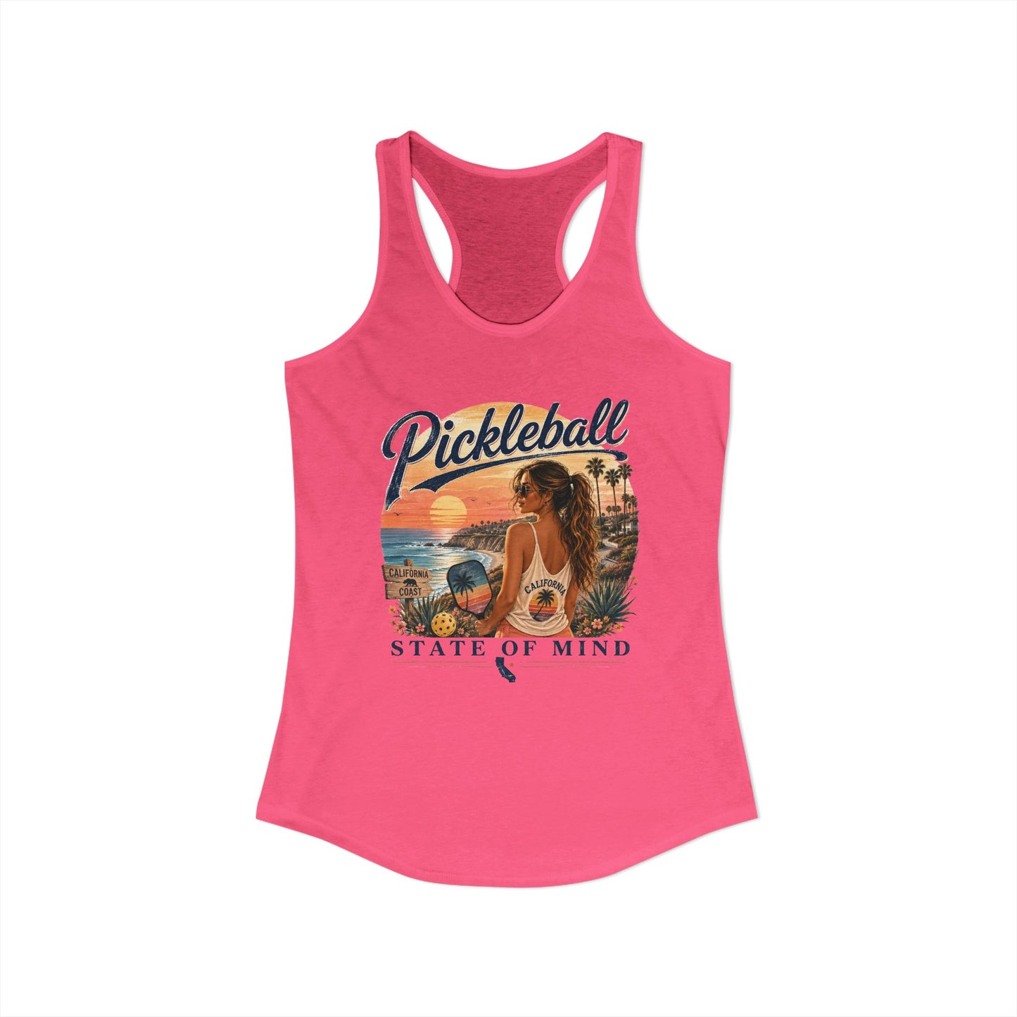 California State Pickleball State of Mind Women's Racerback Tank Top