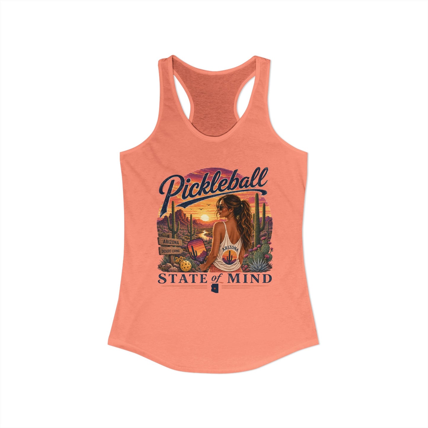 Arizona State Pickleball State of Mind Women's Racerback Tank Top