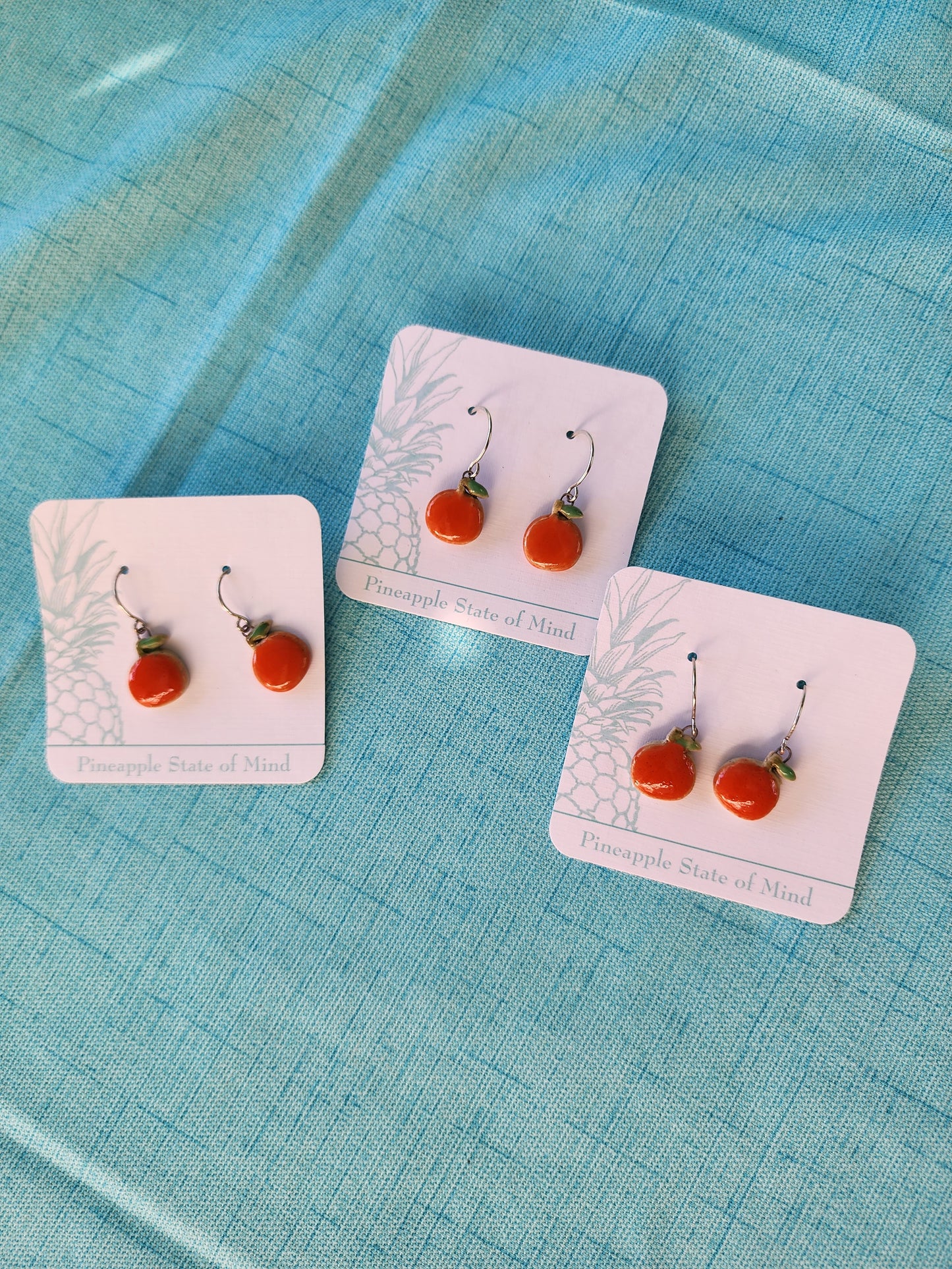 Orange Fruit Shaped Ceramic Earrings