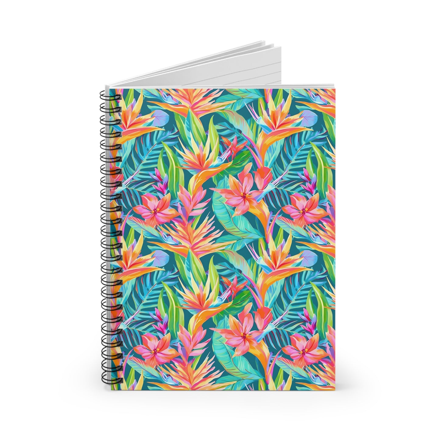 Tropical Floral Spiral Notebook — Ruled Lined Journal for Notes & Planning