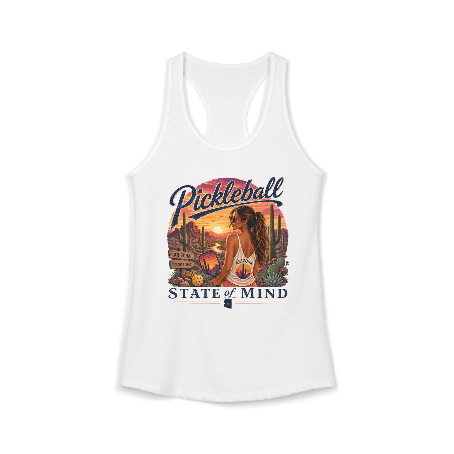 Arizona State Pickleball State of Mind Women's Racerback Tank Top