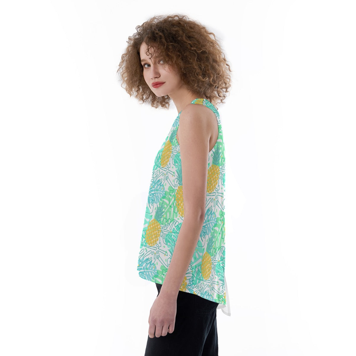 Pineapple Print Women's Loose Tank Top