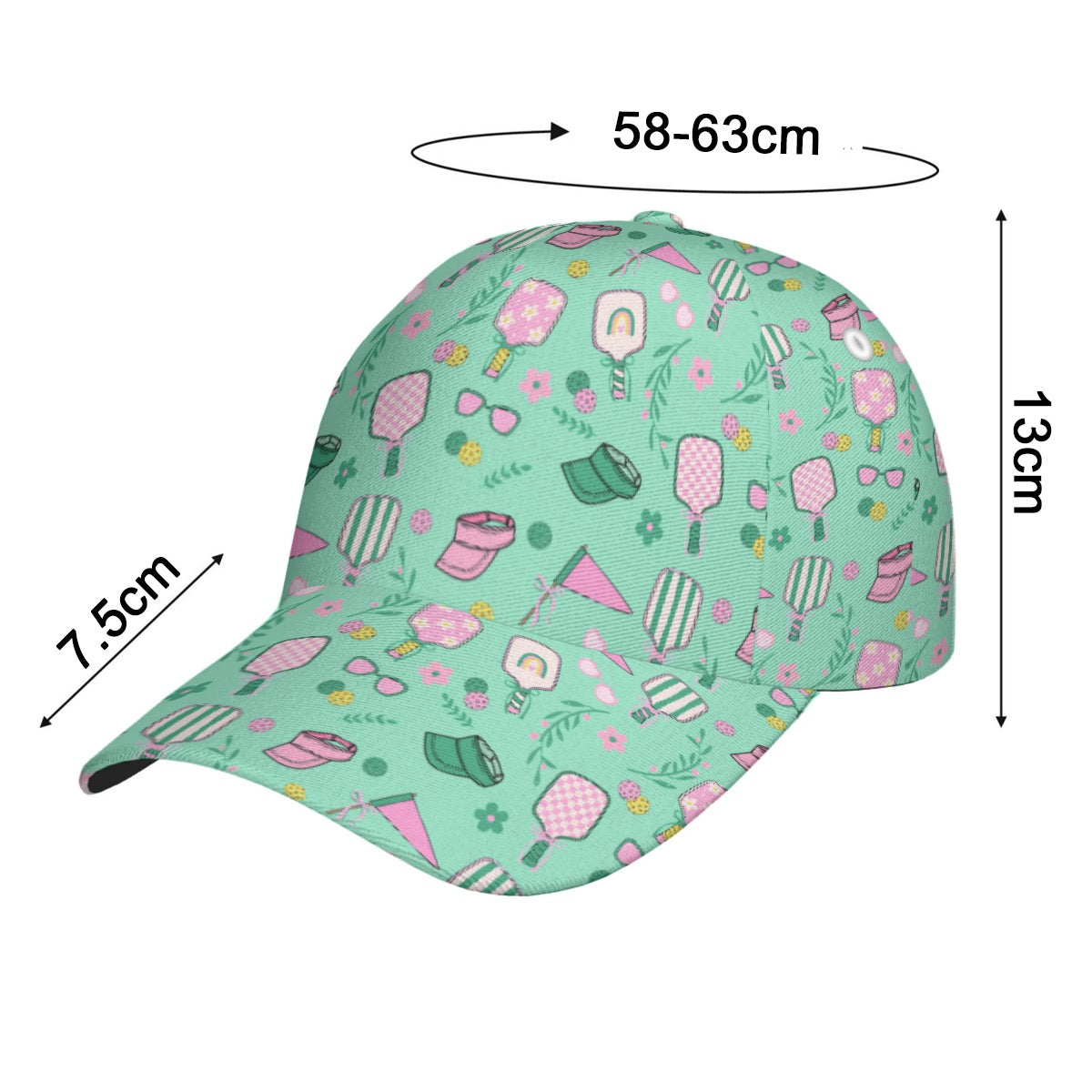 Woman’s Cute Pickleball Printed Baseball Cap