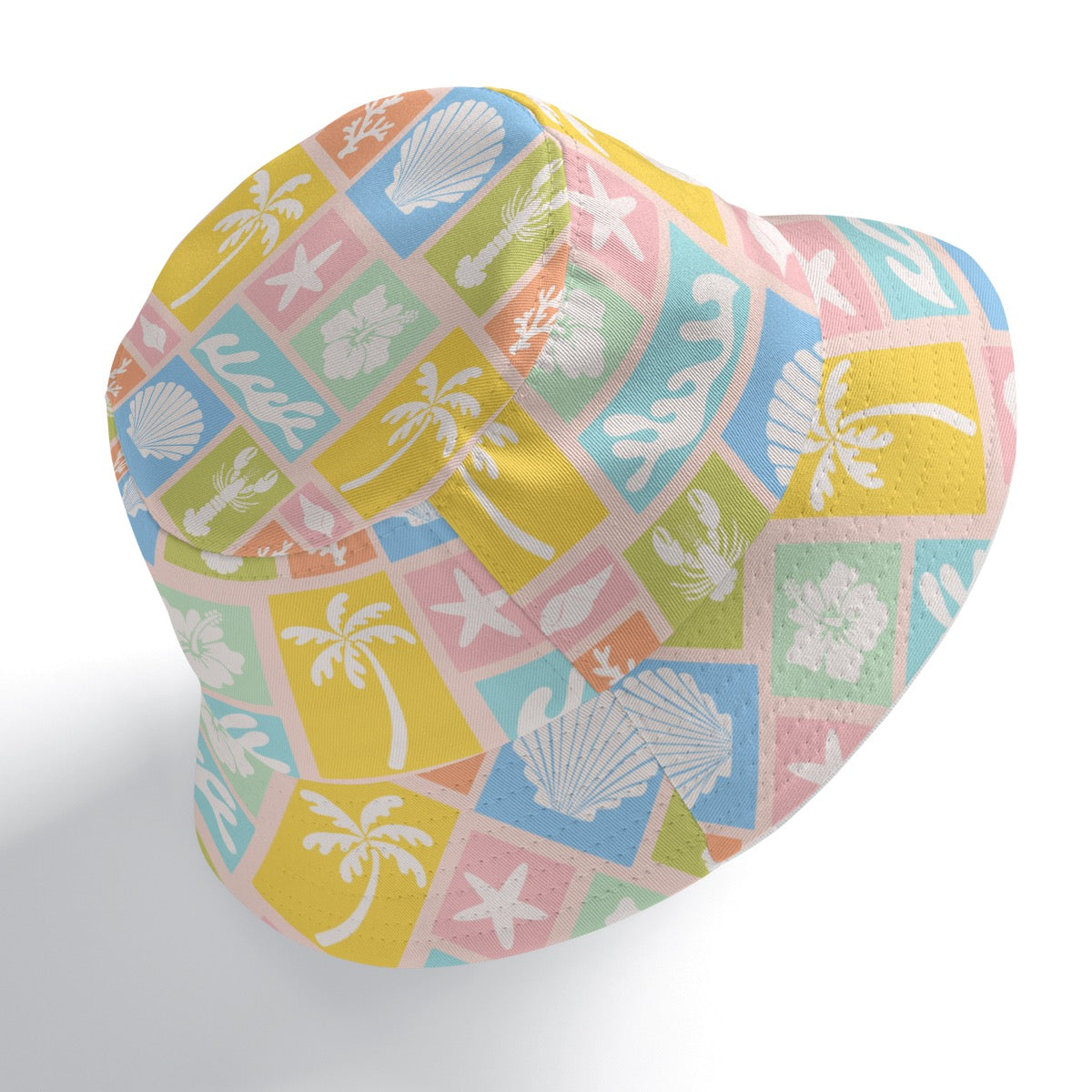 Surf Beach Print Double-Side Bucket Hat