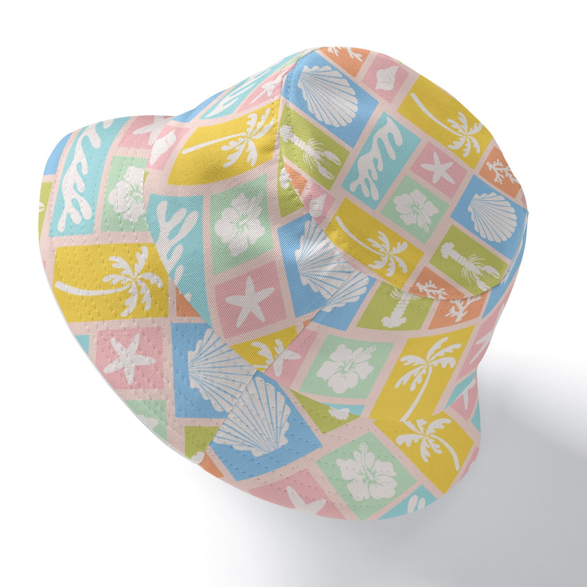 Surf Beach Print Double-Side Bucket Hat