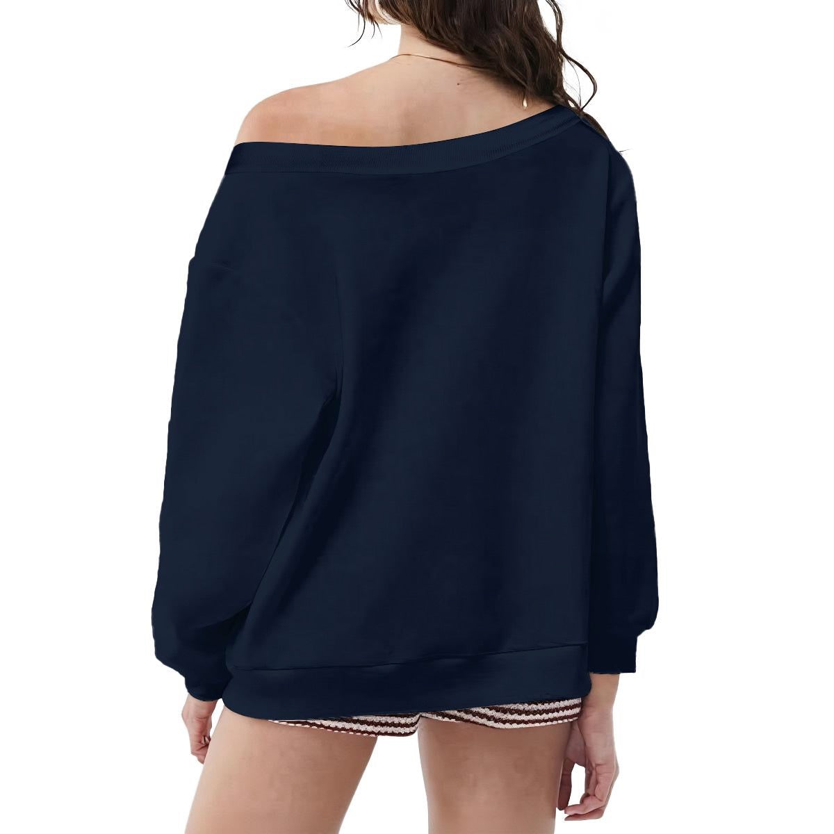 Women's Mermaid Witch Off-Shoulder Sweatshirt with Micro-Fleece Lining