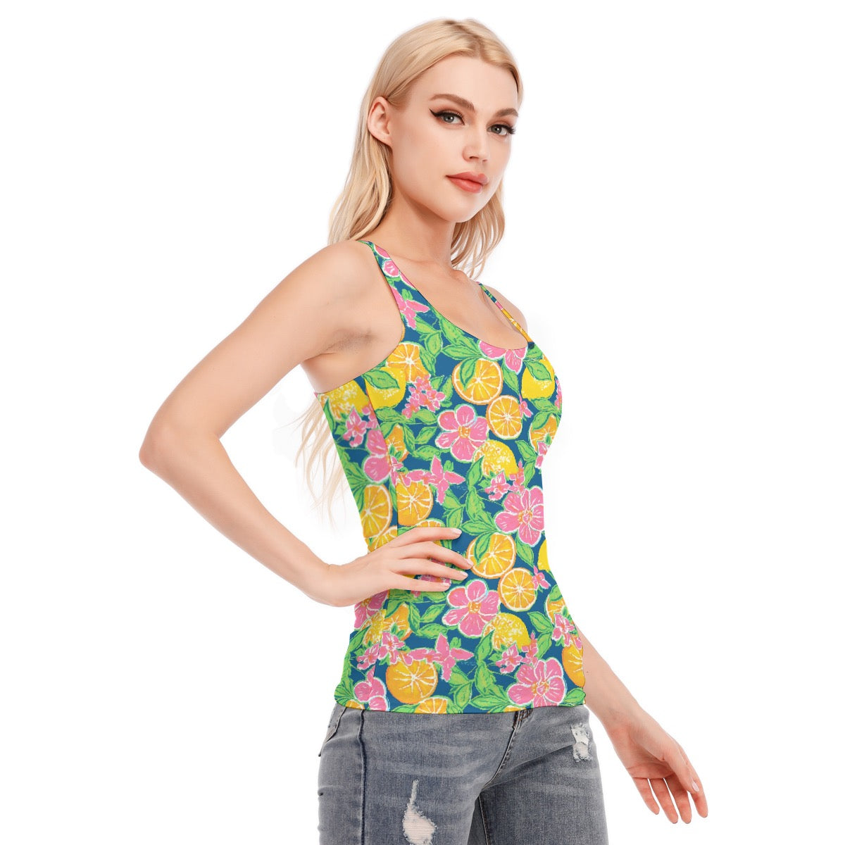 Fruit Print Women's Racer Tank Top | Cotton