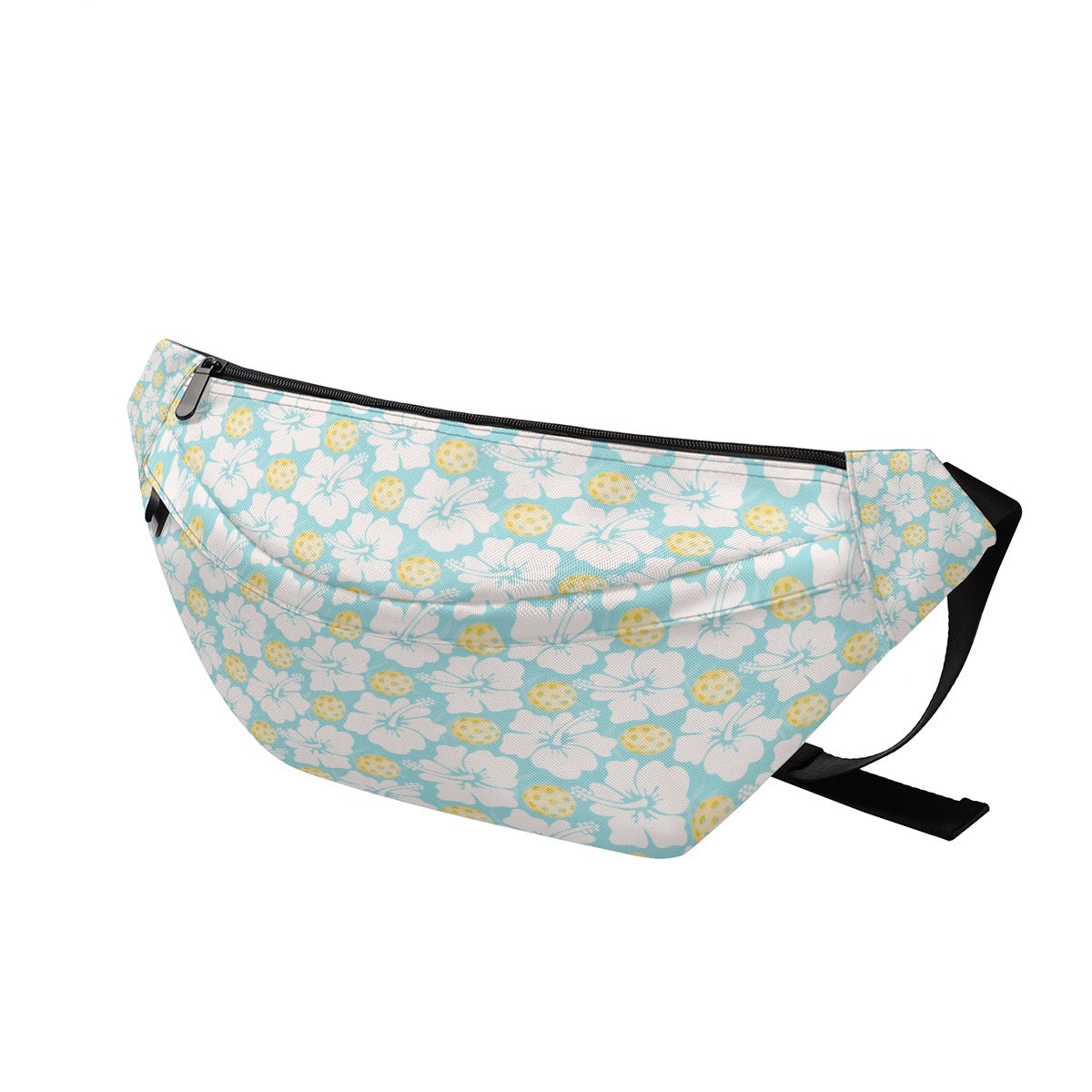 Blue Hawaiian Pickleball Print Large Fanny Bum Hip Bag