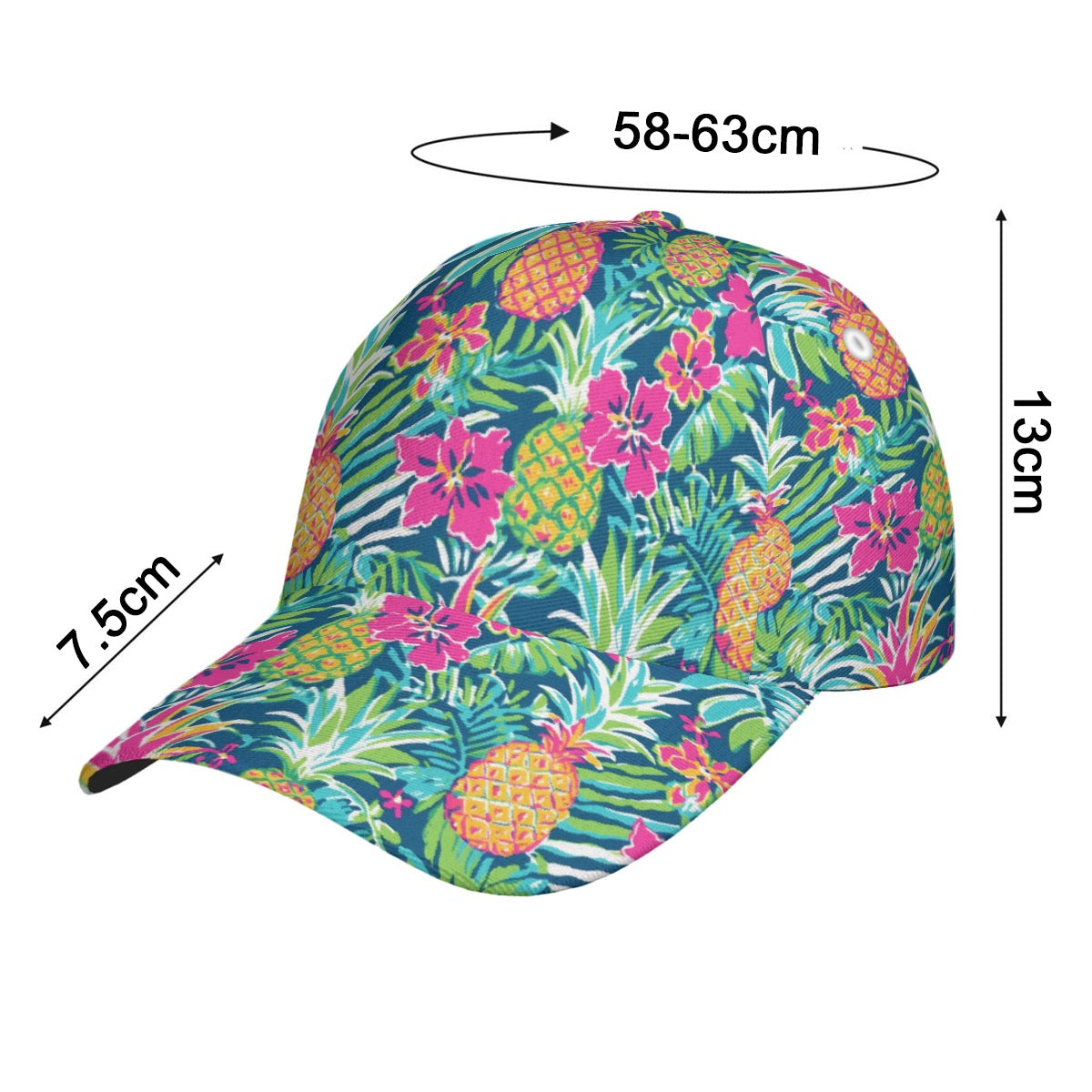 Pineapple print, snapback hat, cap