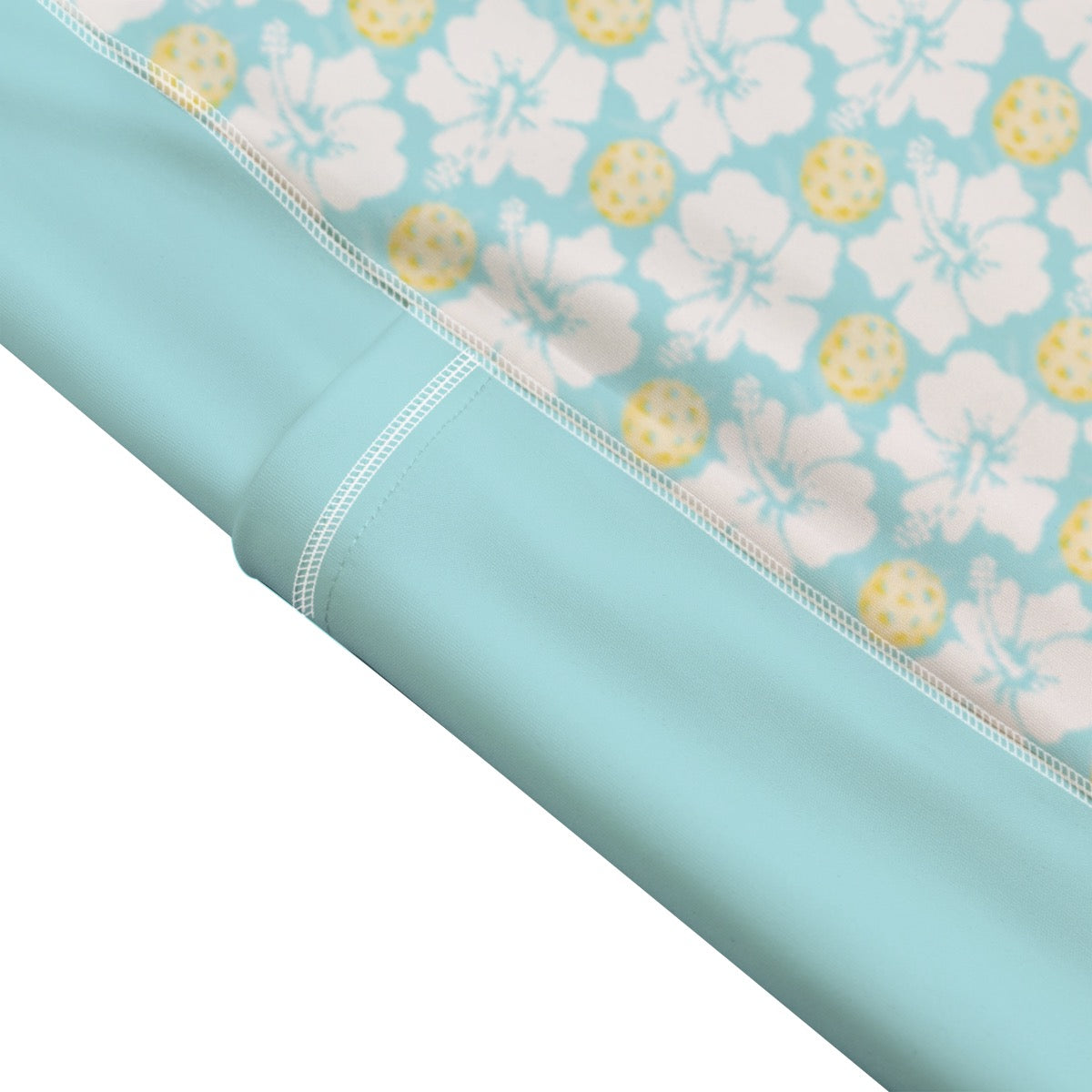 Women's Tropical Floral Blue and Yellow Pickleball Leggings With Side Pockets