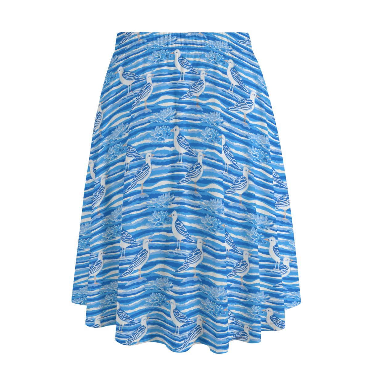 Coastal Seagull Women's Maxi Skirt With Pockets