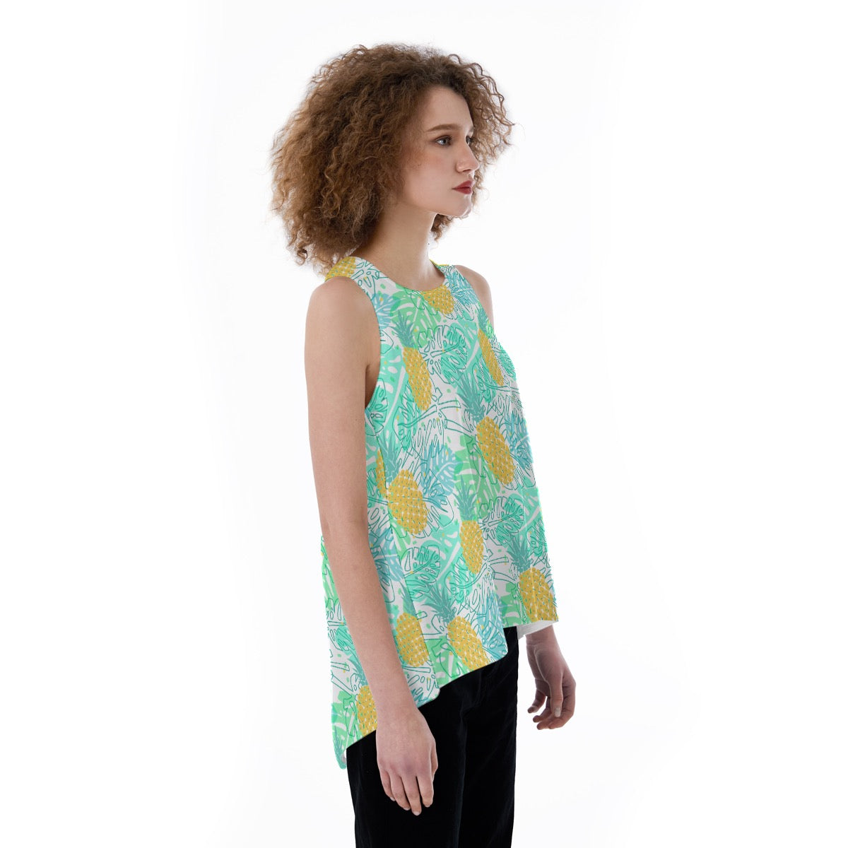 Pineapple Print Women's Loose Tank Top