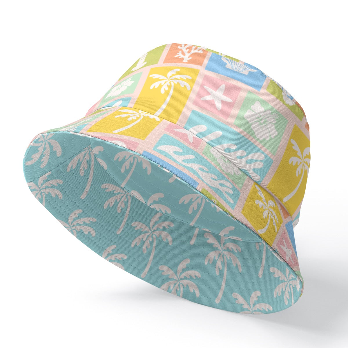Surf Beach Print Double-Side Bucket Hat