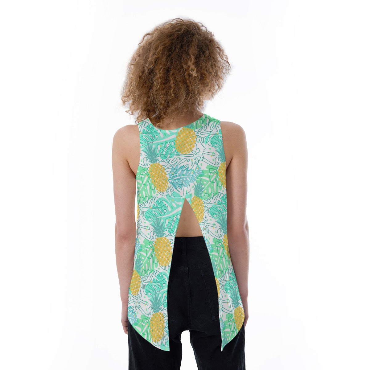 Pineapple Print Women's Loose Tank Top