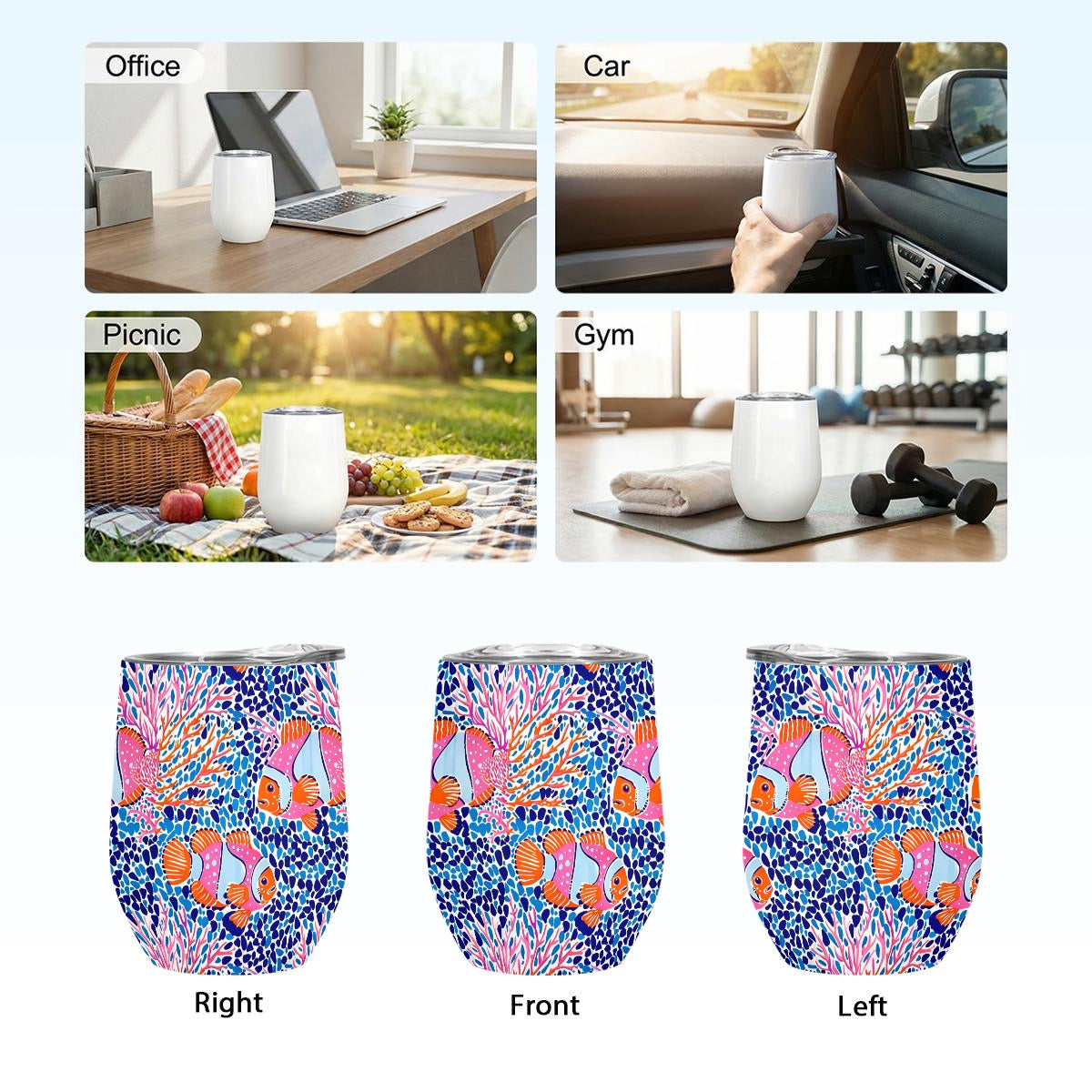 Clowning Around Fish Cup Wine Tumbler|12OZ
