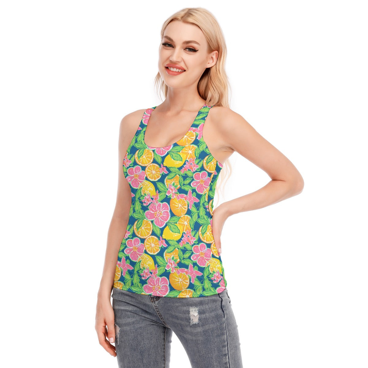 Fruit Print Women's Racer Tank Top | Cotton