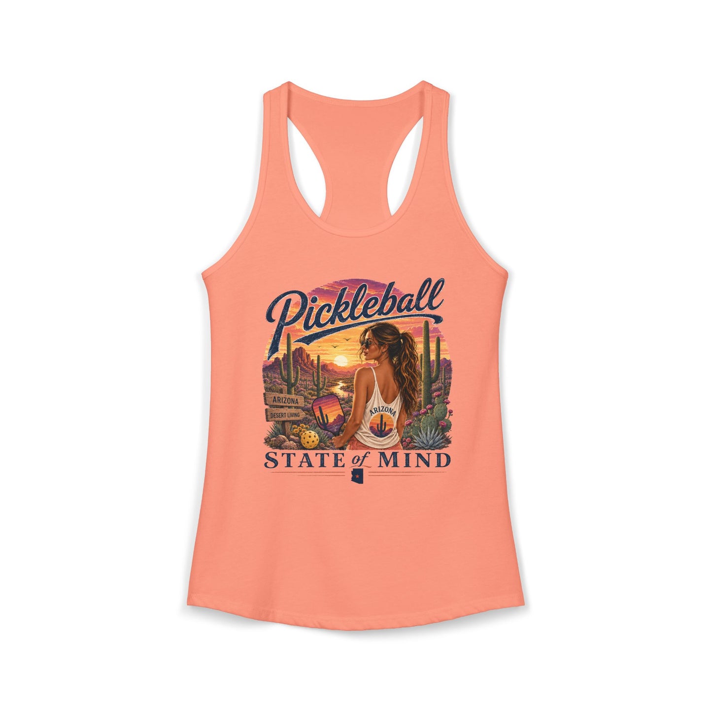 Arizona State Pickleball State of Mind Women's Racerback Tank Top