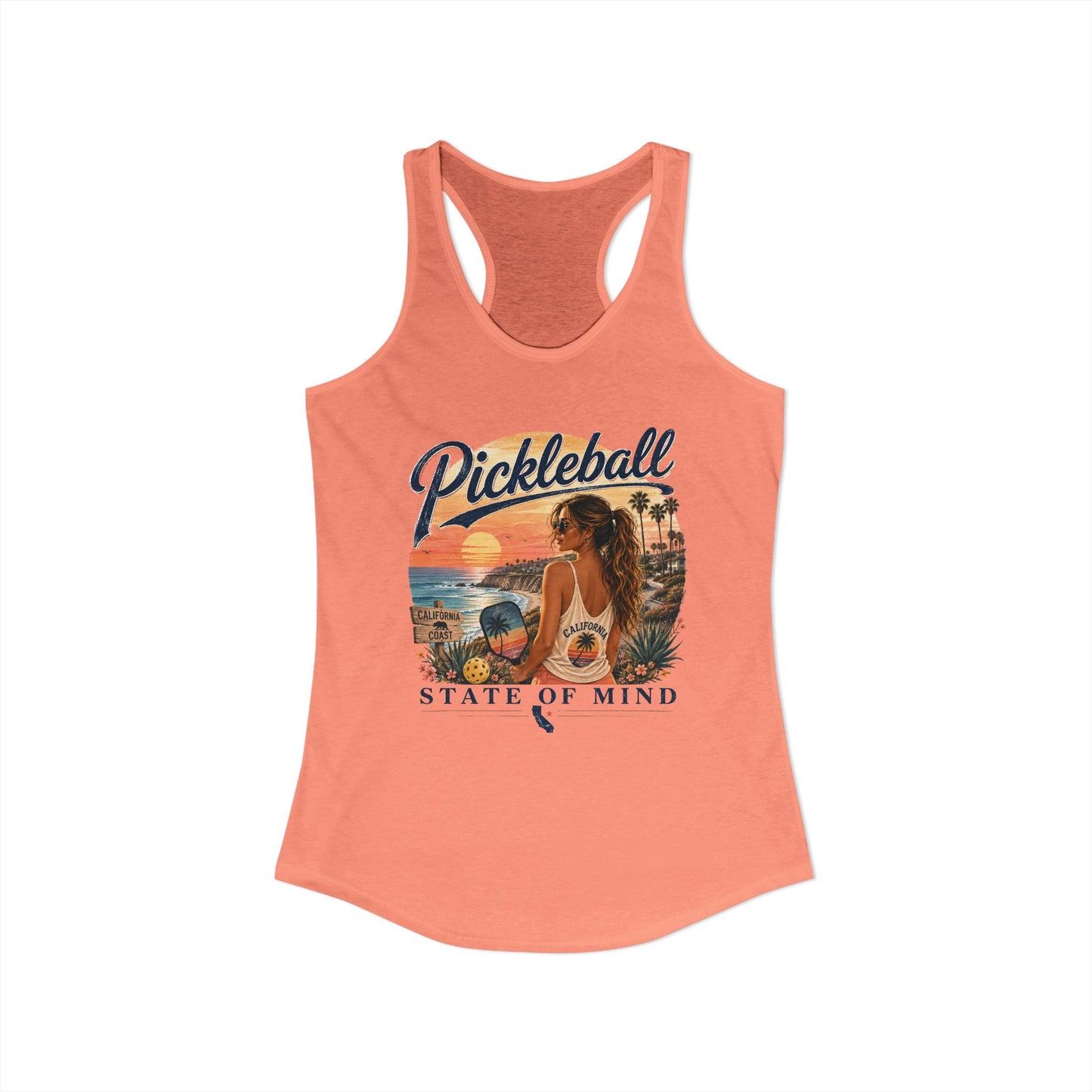 California State Pickleball State of Mind Women's Racerback Tank Top