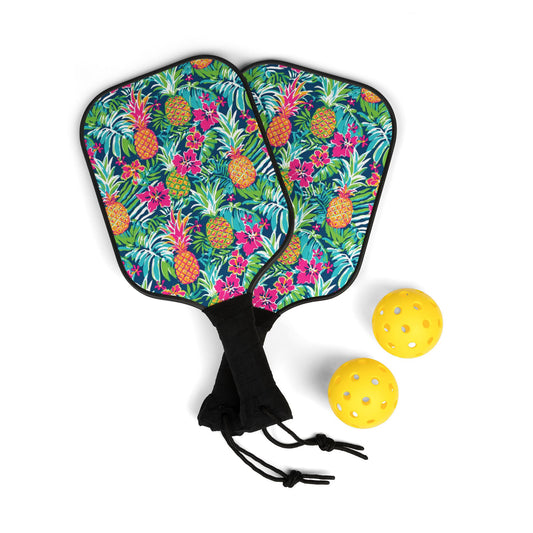 Tropical Pickleball Paddle Set - Fun & Colorful Kit for Players, Sports Lovers, Perfect Gift for Friends, Active Lifestyle, Summer Fun