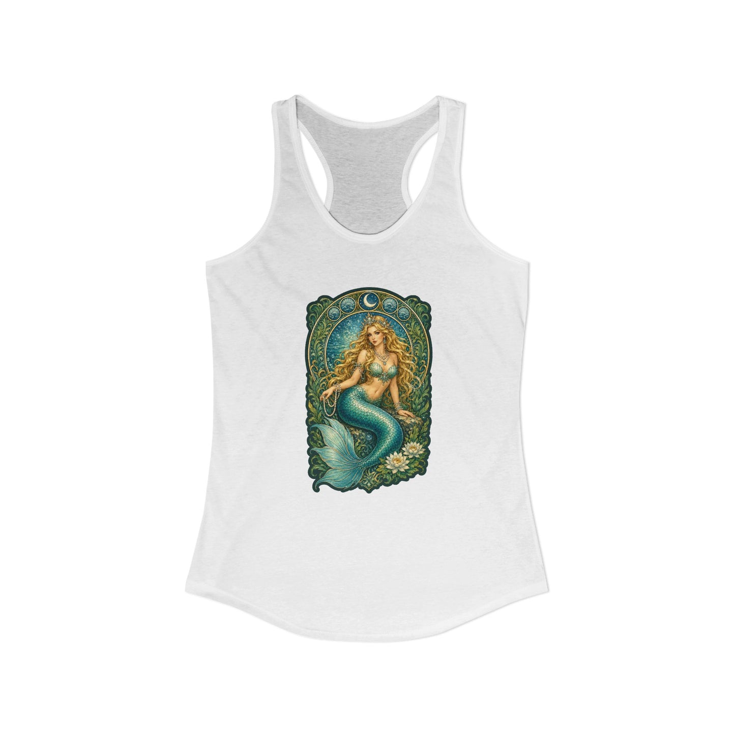 Mermaid Art Nouveau Style Women's Racerback Tank Top