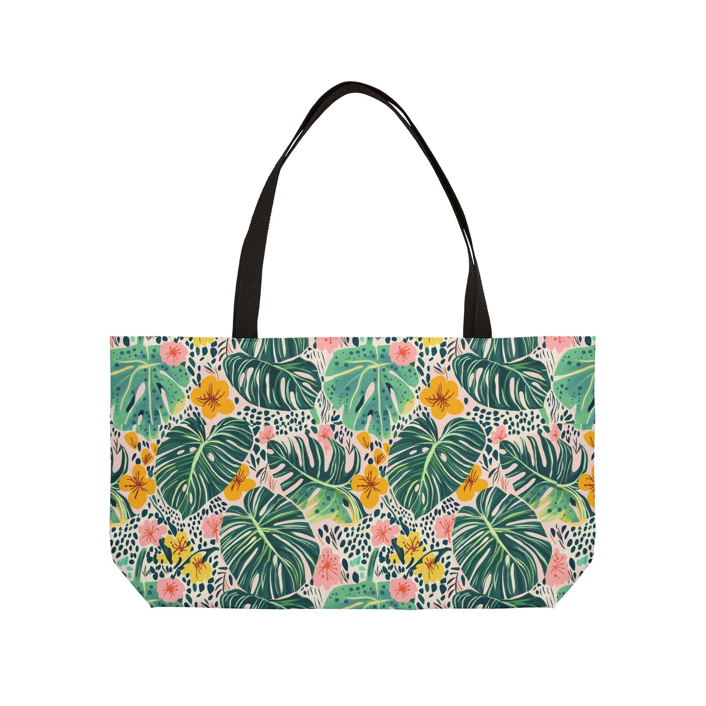 Tropical Leaf Weekender Tote — Floral Monstera Travel Bag
