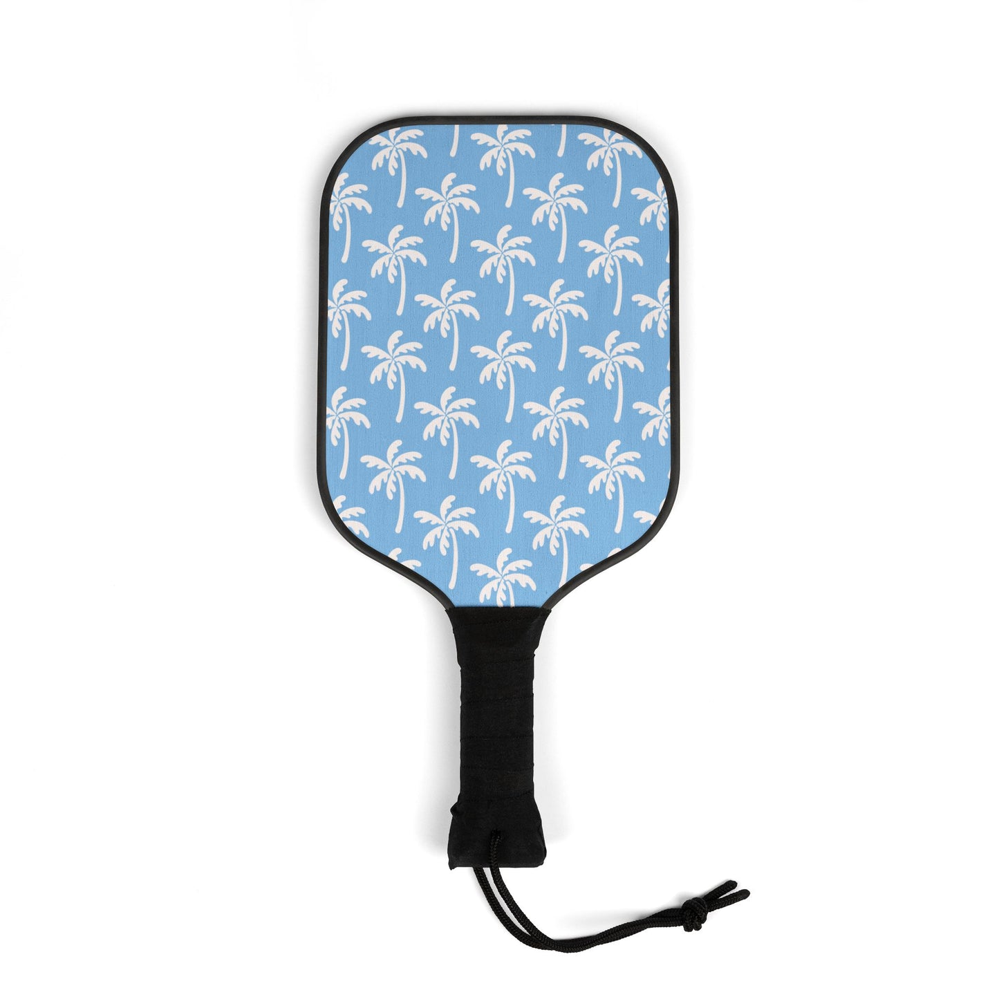 Palm Pattern Pickleball Paddle Set — Tropical Blue Pickleball Kit (2 Paddles + Balls)