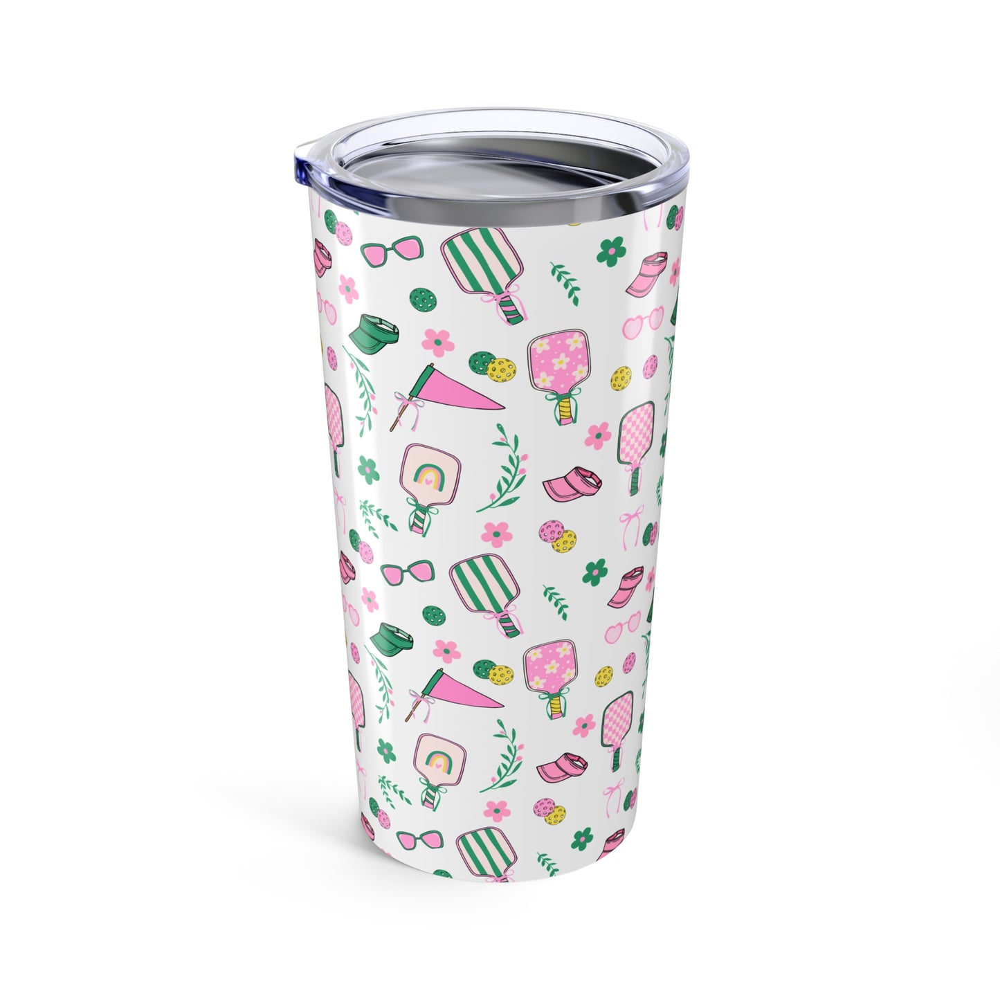 20oz Pickleball Pattern Tumbler — Cute & Summer Sports Travel Cup