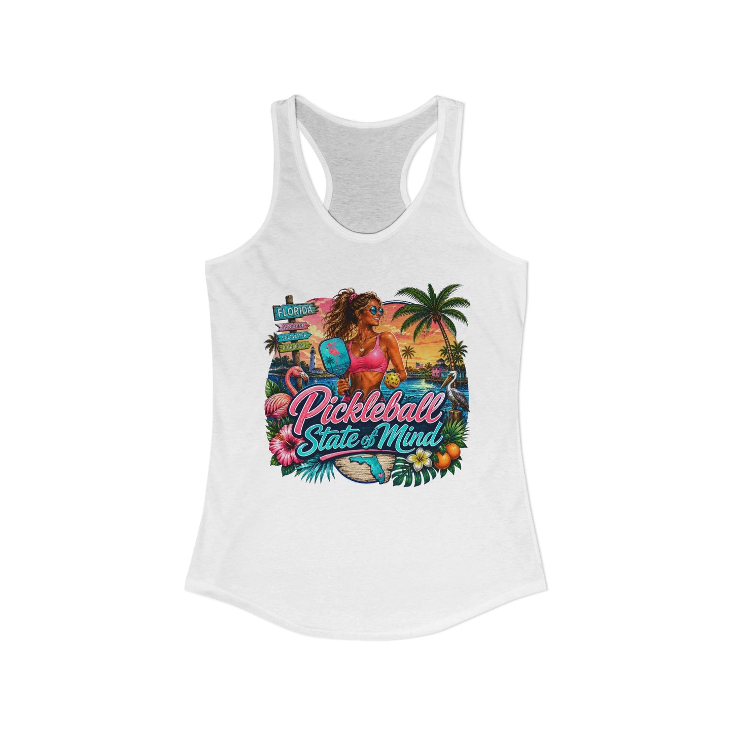 Pickleball State of Mind Florida Women's Racerback Tank Top