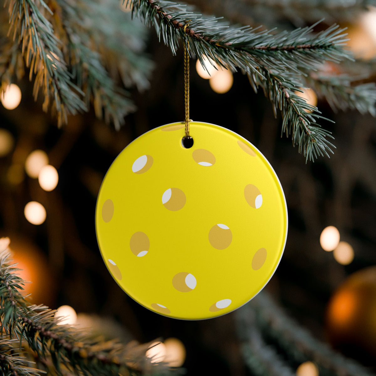 Pickleball Ceramic Ornament — Cute Pickleball Friends, Holiday Christmas Decoration