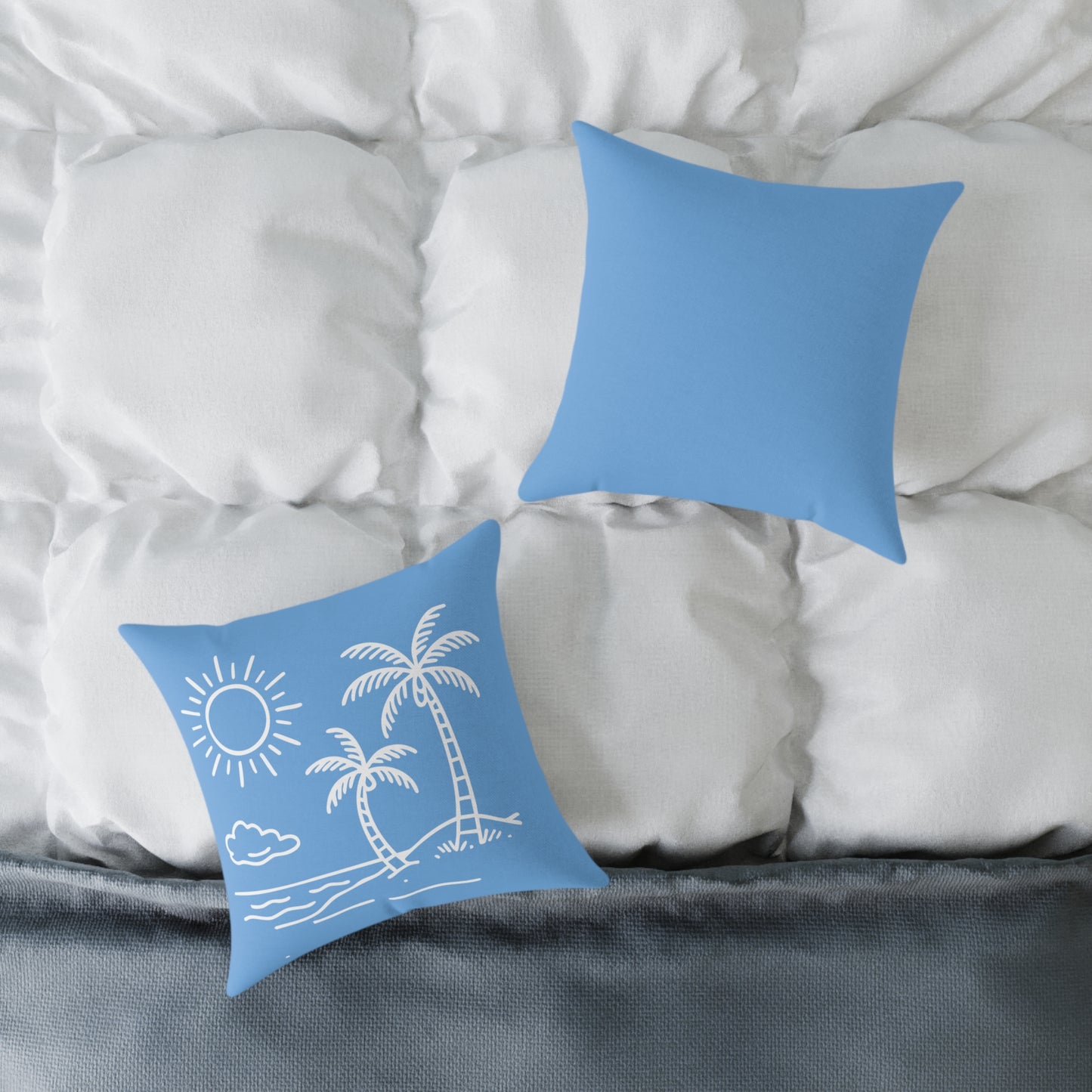 Beach Palm Throw Pillow – Coastal Palm Tree Surf Design
