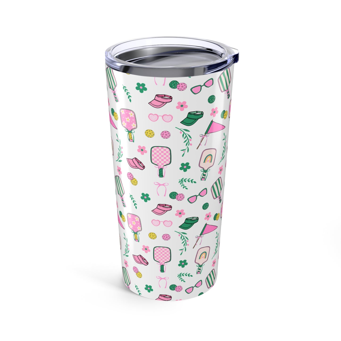 20oz Pickleball Pattern Tumbler — Cute & Summer Sports Travel Cup
