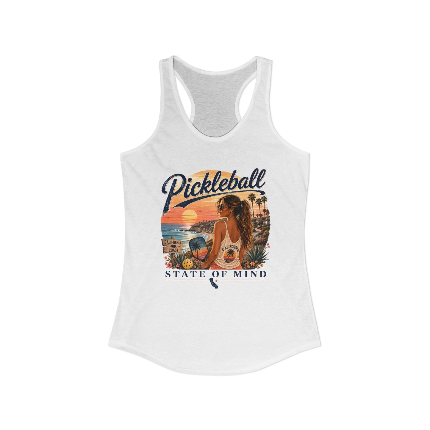 California State Pickleball State of Mind Women's Racerback Tank Top
