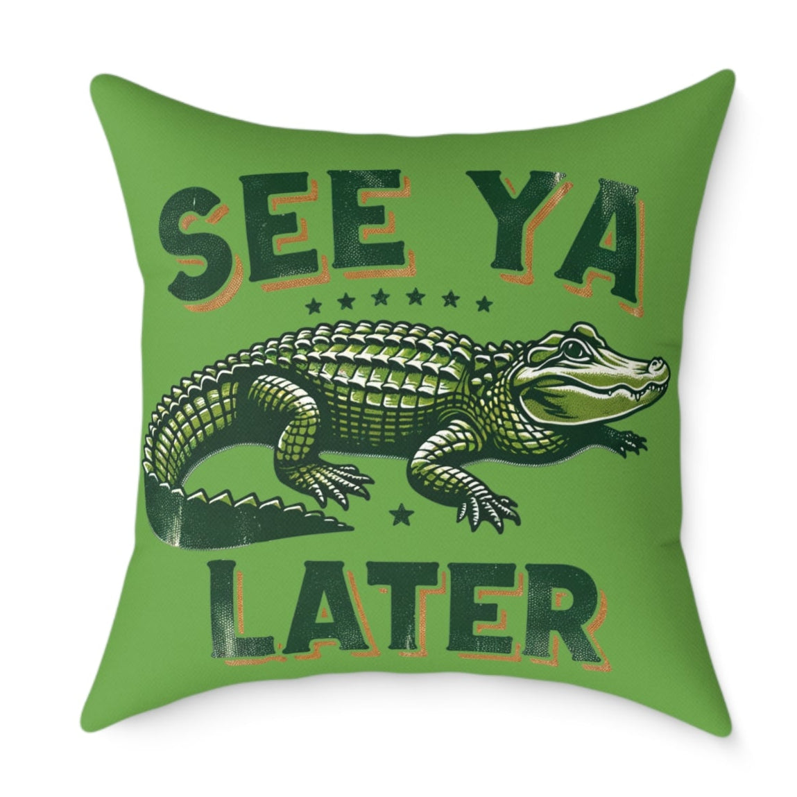 Alligator 'See Ya Later' Square Pillow