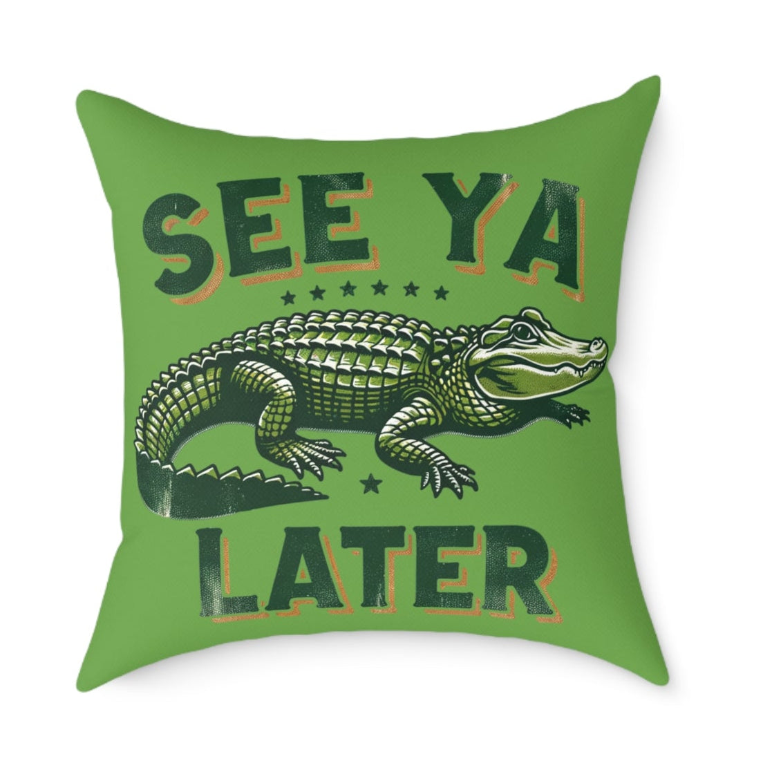 Alligator 'See Ya Later' Square Pillow