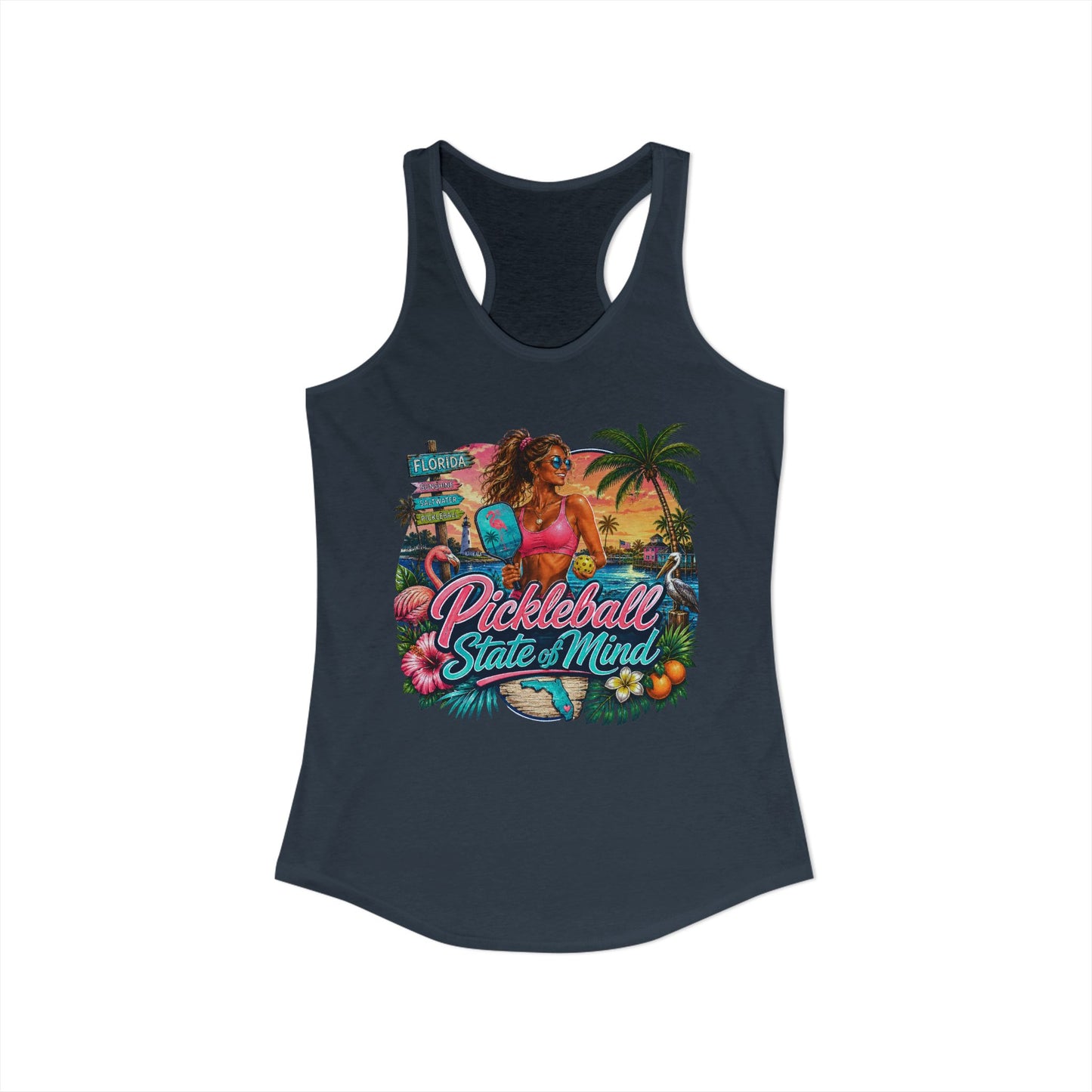 Pickleball State of Mind Florida Women's Racerback Tank Top