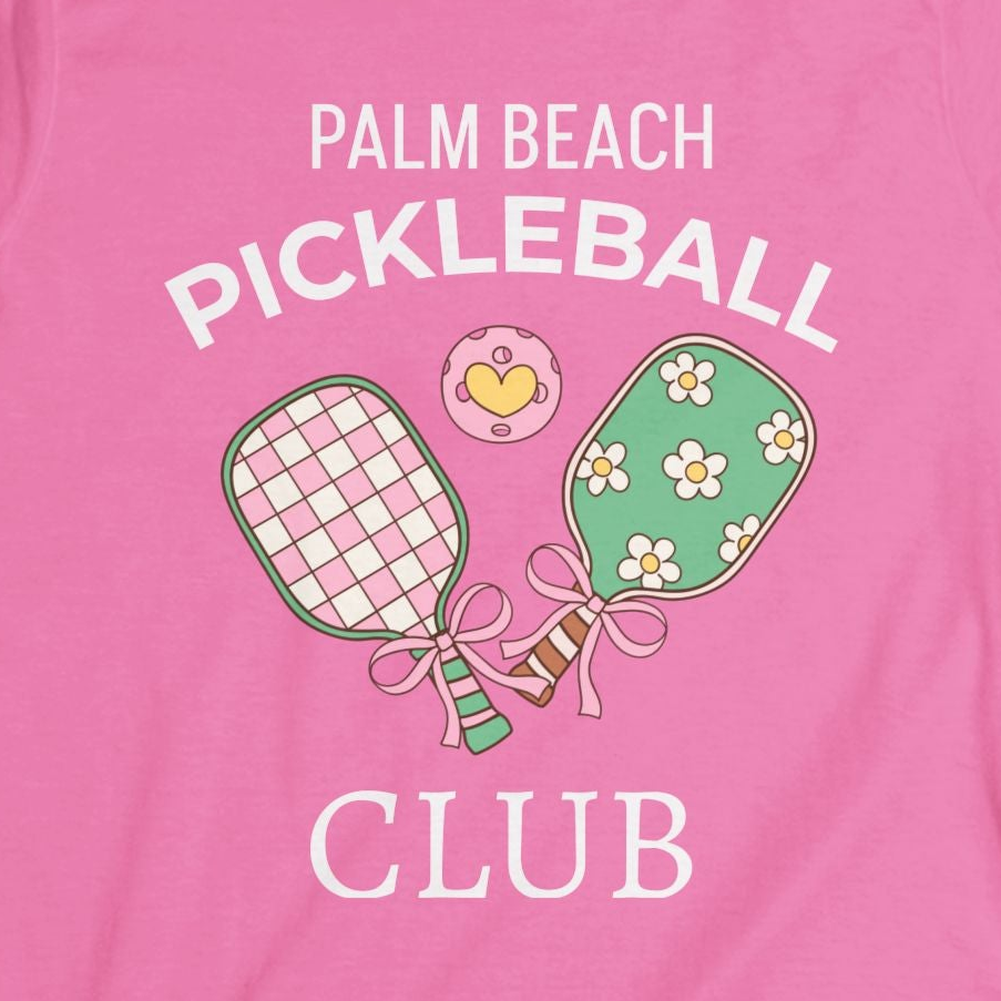 Palm Beach Pickleball Club Tee — Women's Pink Pickleball Shirt