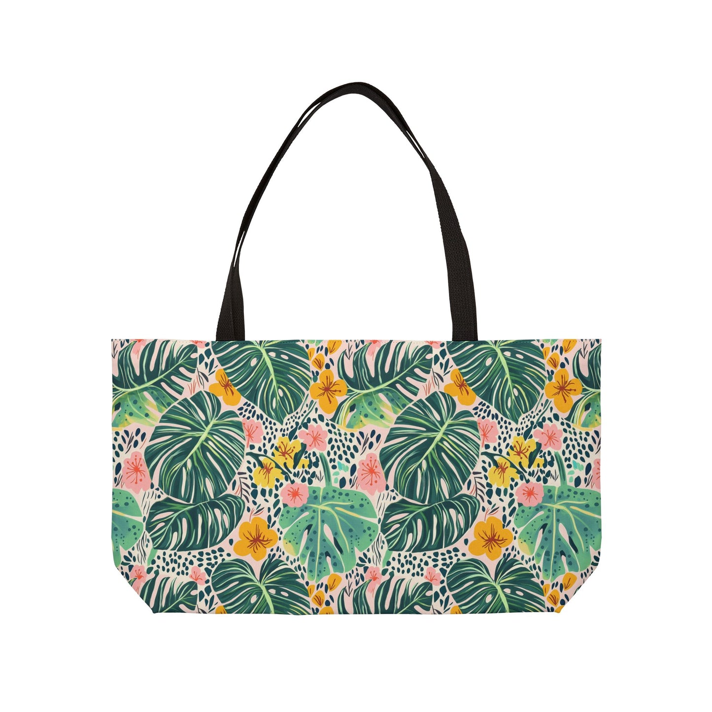 Tropical Leaf Weekender Tote — Floral Monstera Travel Bag