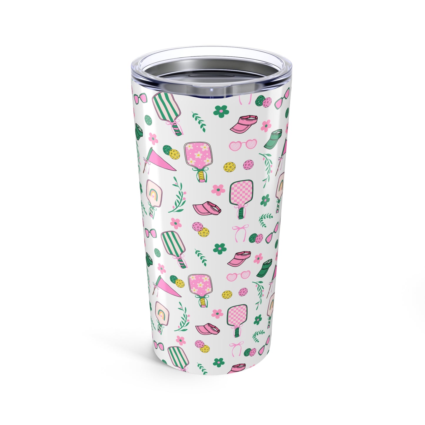 20oz Pickleball Pattern Tumbler — Cute & Summer Sports Travel Cup