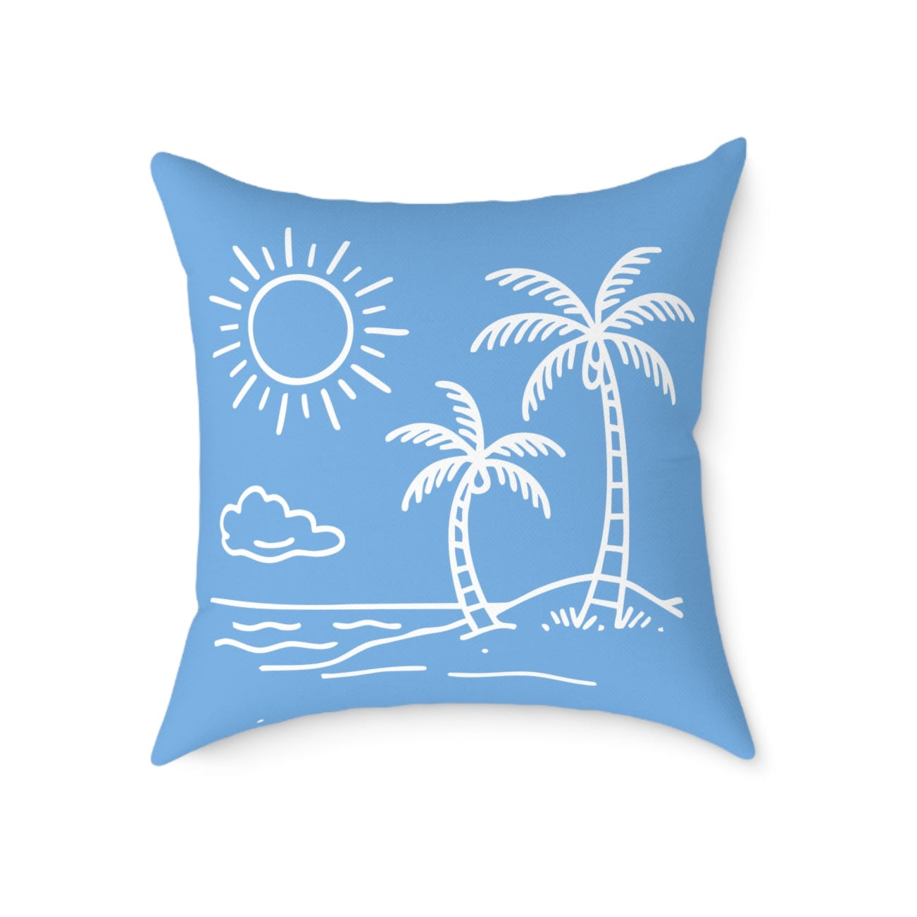 Beach Palm Throw Pillow – Coastal Palm Tree Surf Design