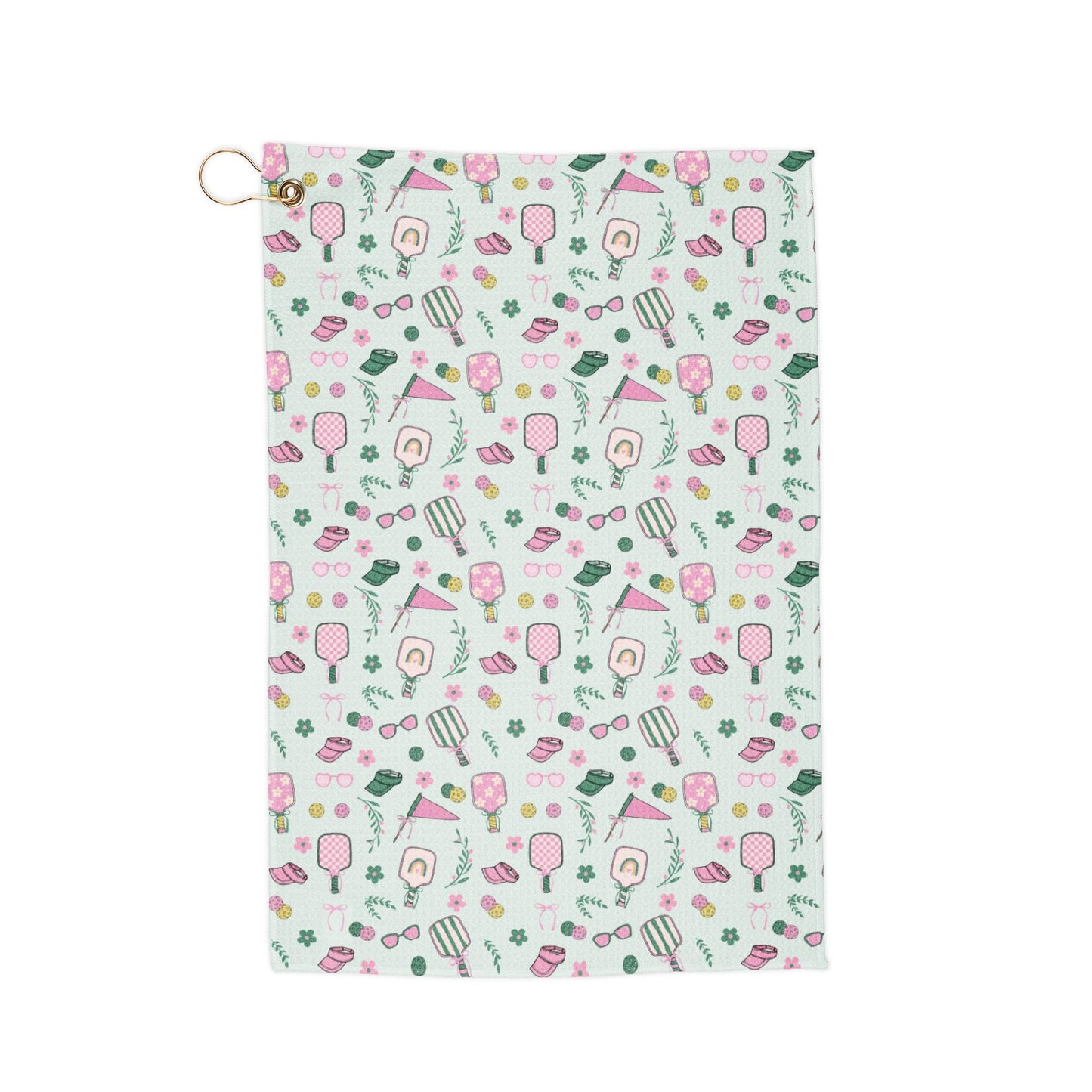 Pickleball Towel — Pastel Pink, Blue & Green Pattern