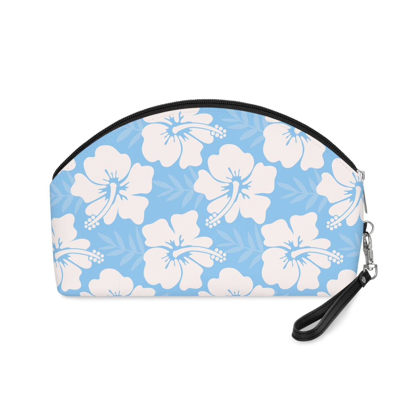 Tropical Hibiscus Flower Makeup Bag — Pastel Beach Cosmetic Pouch