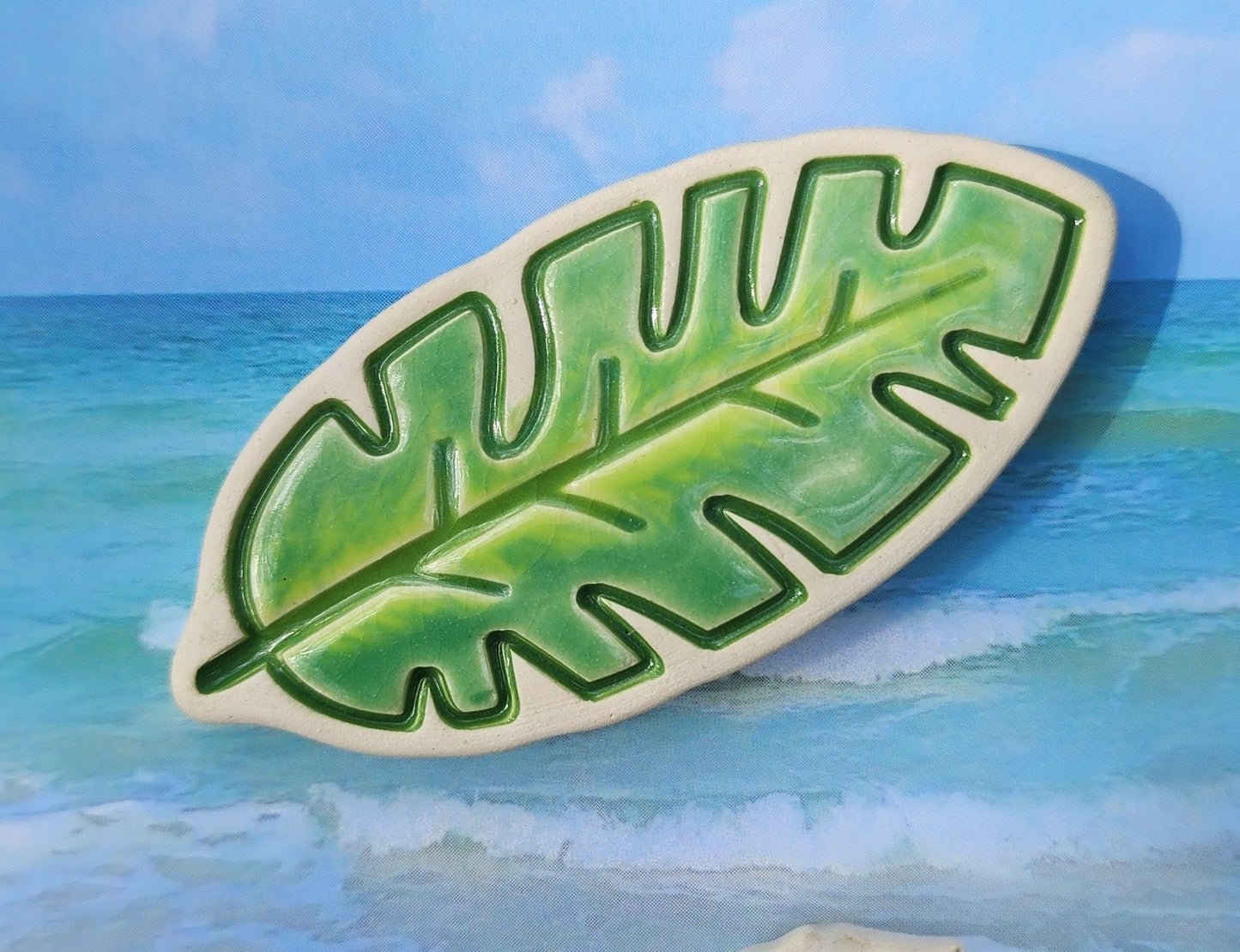 Ceramic Refrigerator Magnets, Cactus & Green Leaf Plant Lover Magnet Set