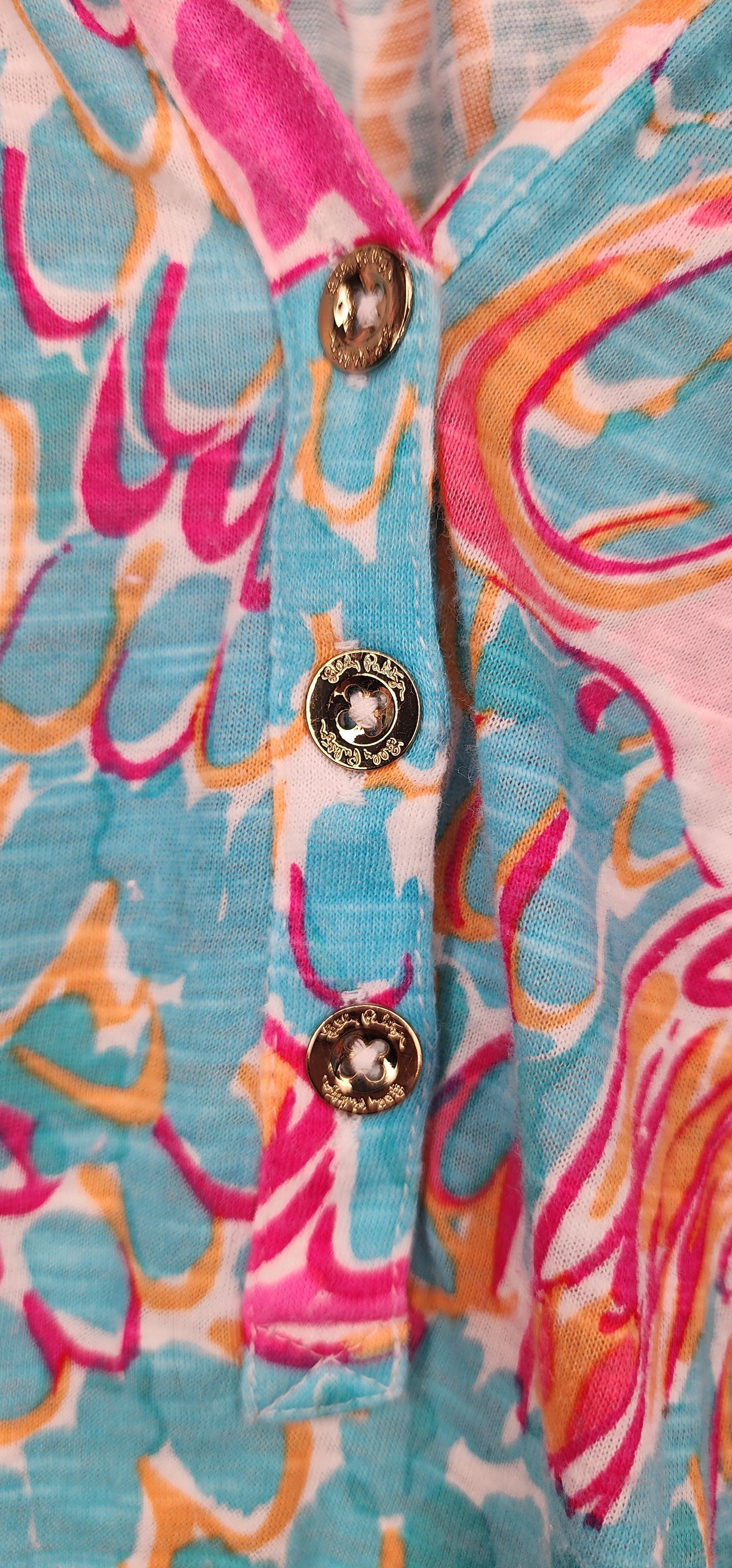 Lilly Pulitzer Essie Sleeveless top "peel and eat" pink and blue flamingo 100% cotton in size large