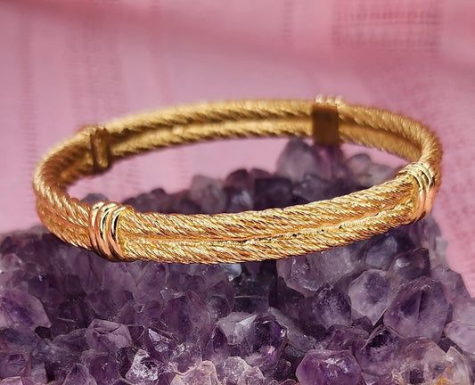 Christian Dior Double Twisted Cable Rope Bangle Bracelet Vintage 1970s