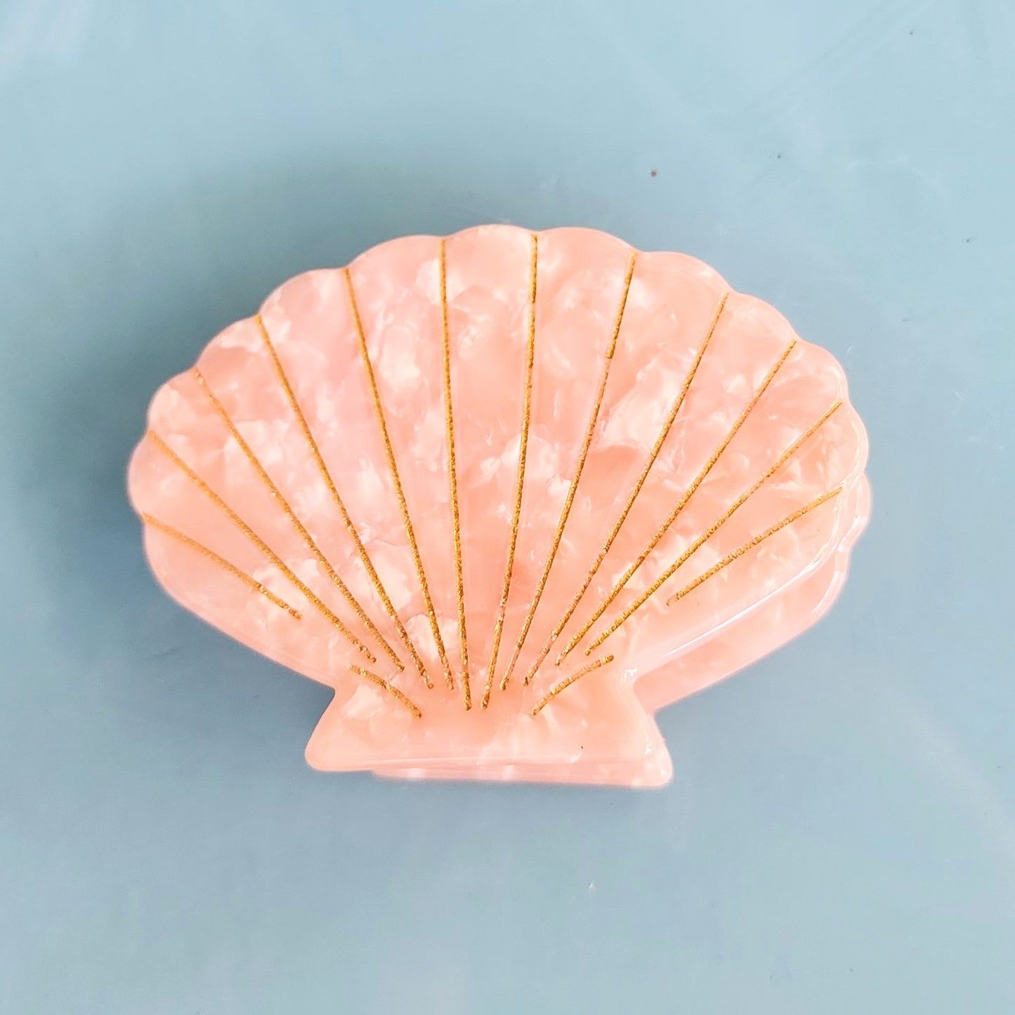 Scallop Seashell Peach Hair Claw