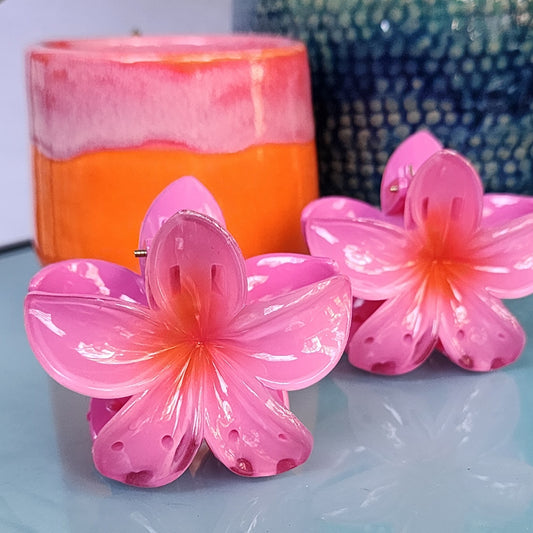 Large Colorful Flower Hair Claw