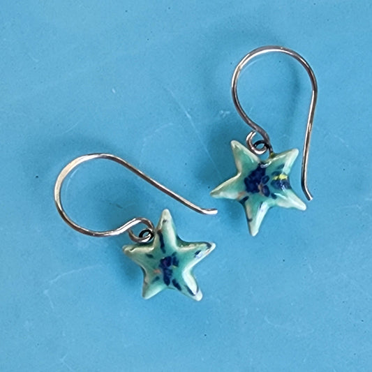 Tiny Star Ceramic Earrings