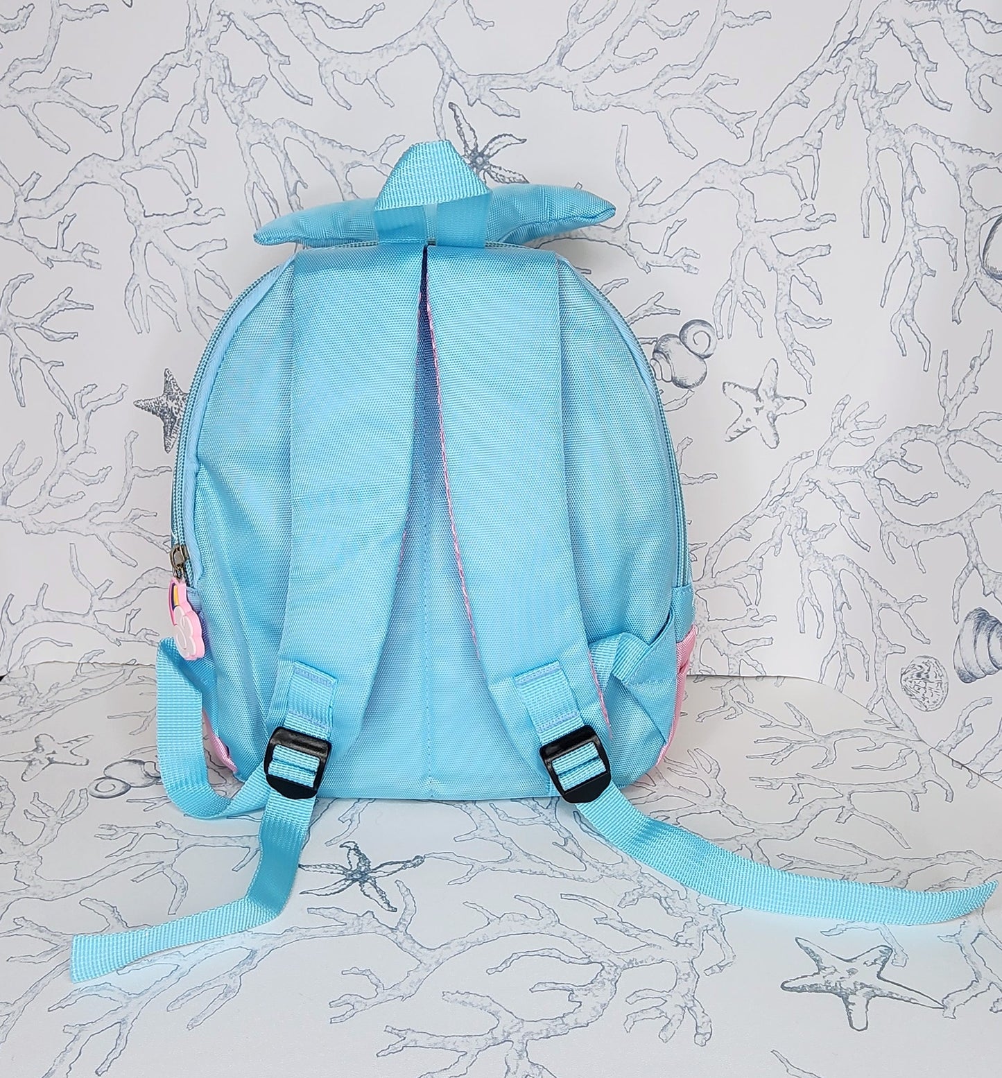 Kids Girls Beach Day Mermaid Backpack Blue, Teal, Pink