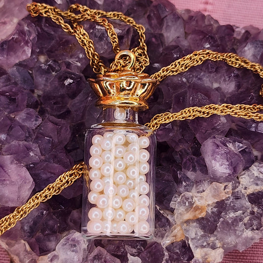 Vintage Pearls in a Bottle Pendant Necklace